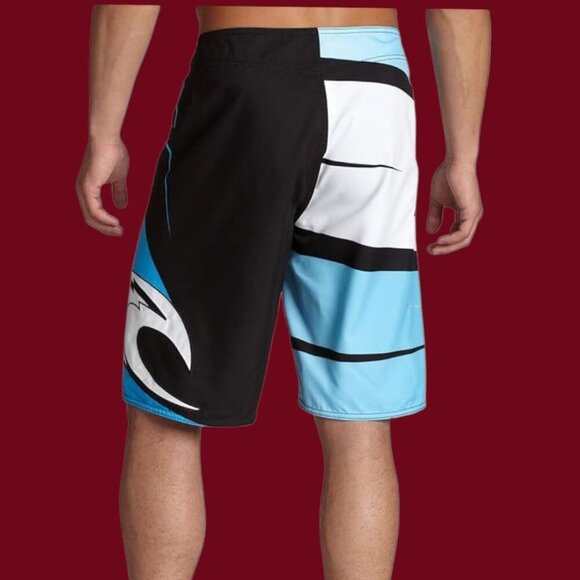 Rip Curl Mens Fanning Eagle Pro Boardshort Blue & Black Size 34 - Picture 2 of 13